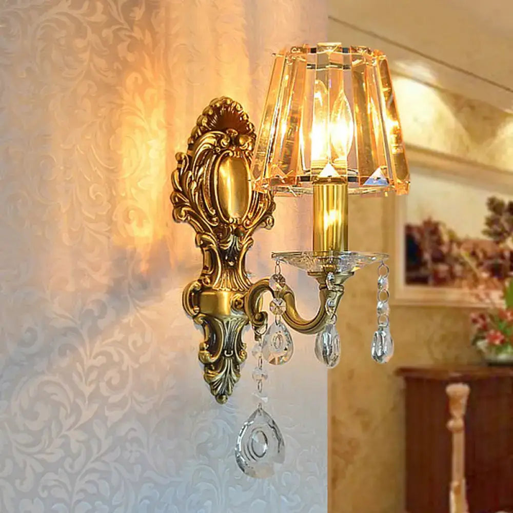 Brass Crystal Wall Lamp