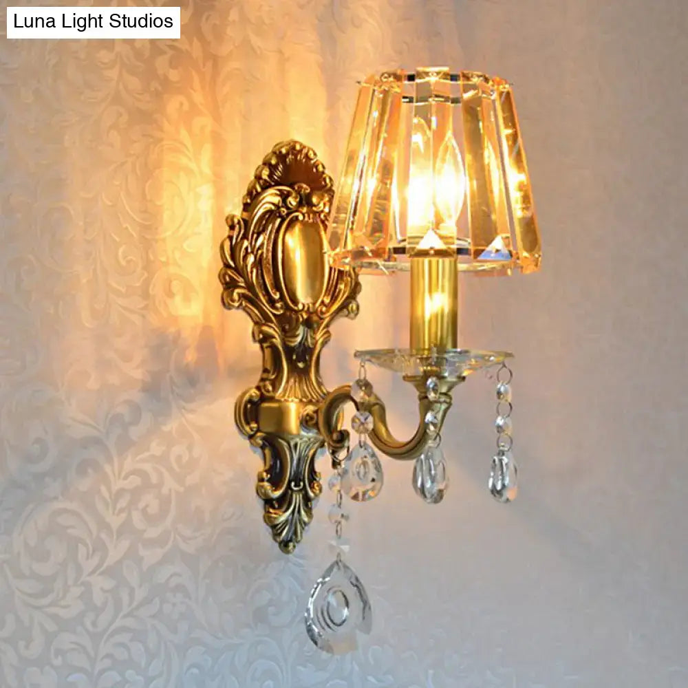 Brass Crystal Wall Lamp