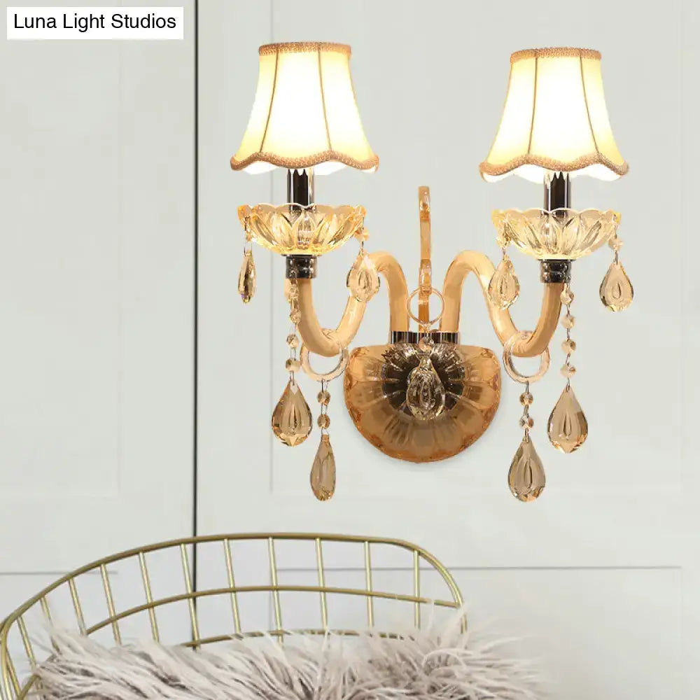 Gold Fabric Shade Sconce