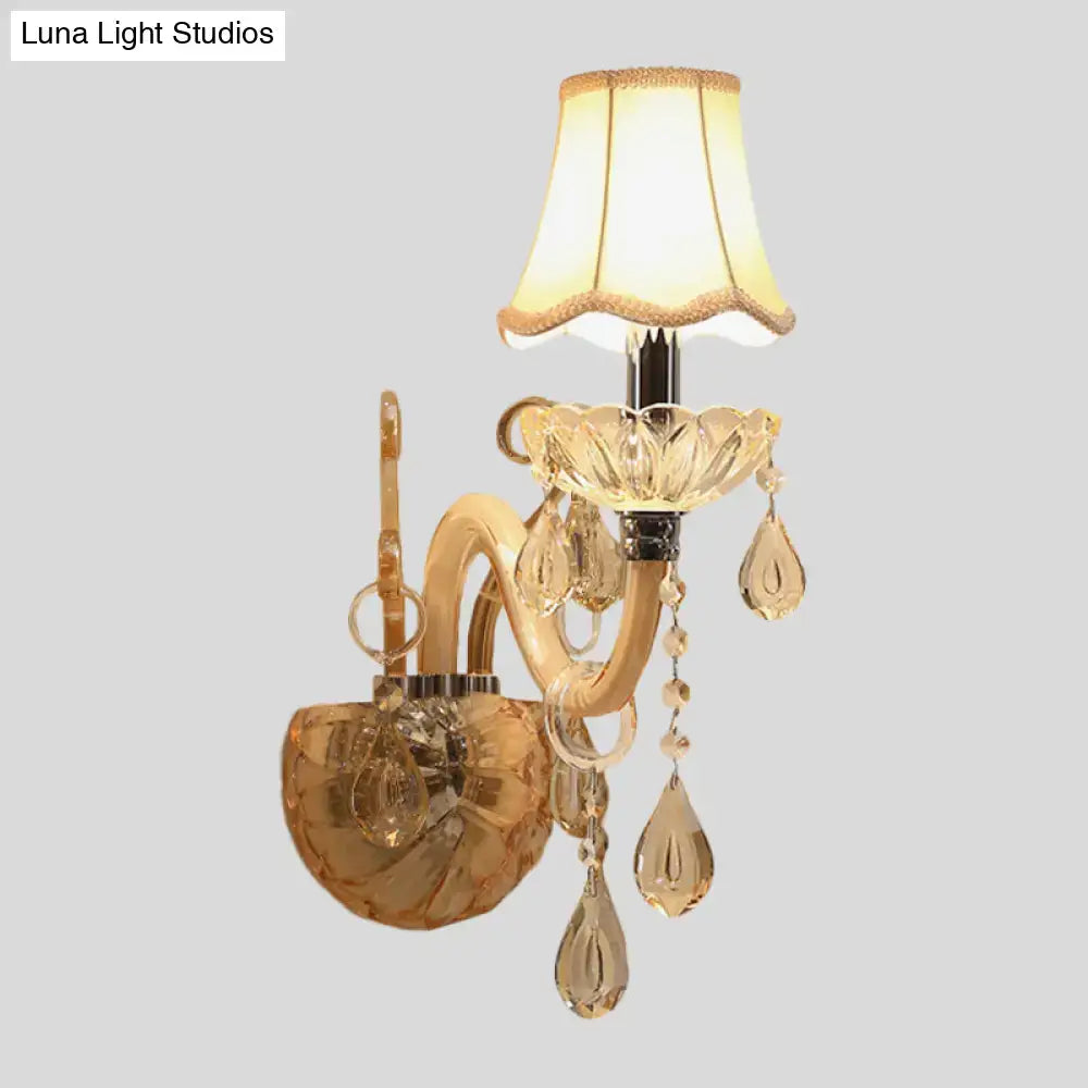 Gold Fabric Shade Sconce