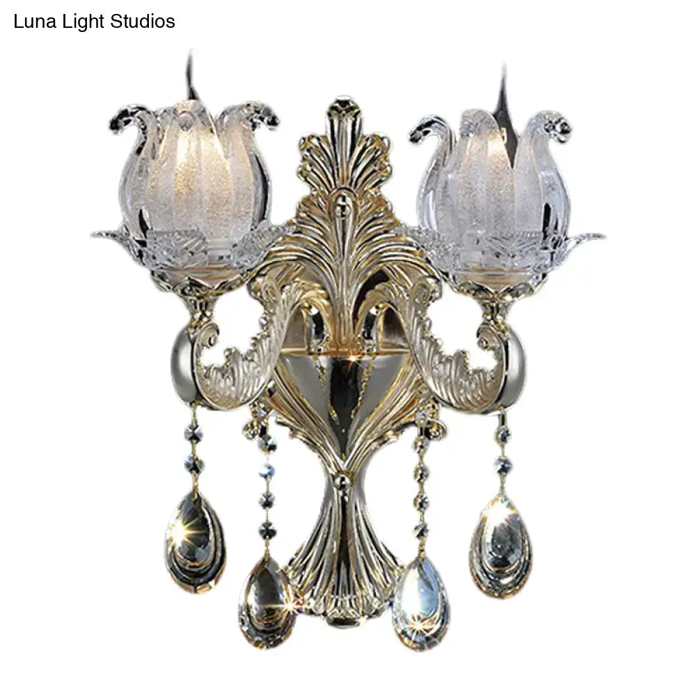 Gold Swan Glass Sconce