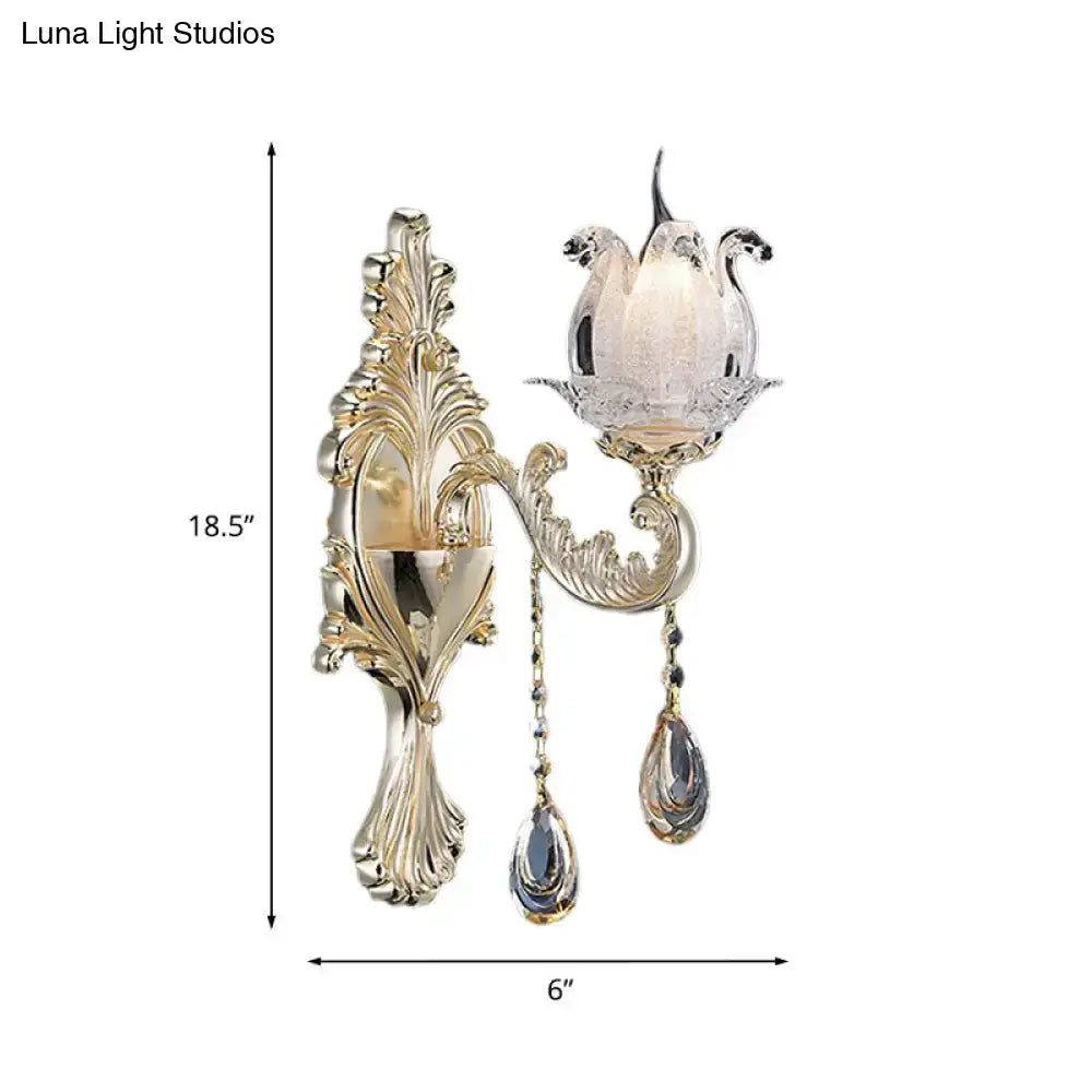 Gold Swan Glass Sconce