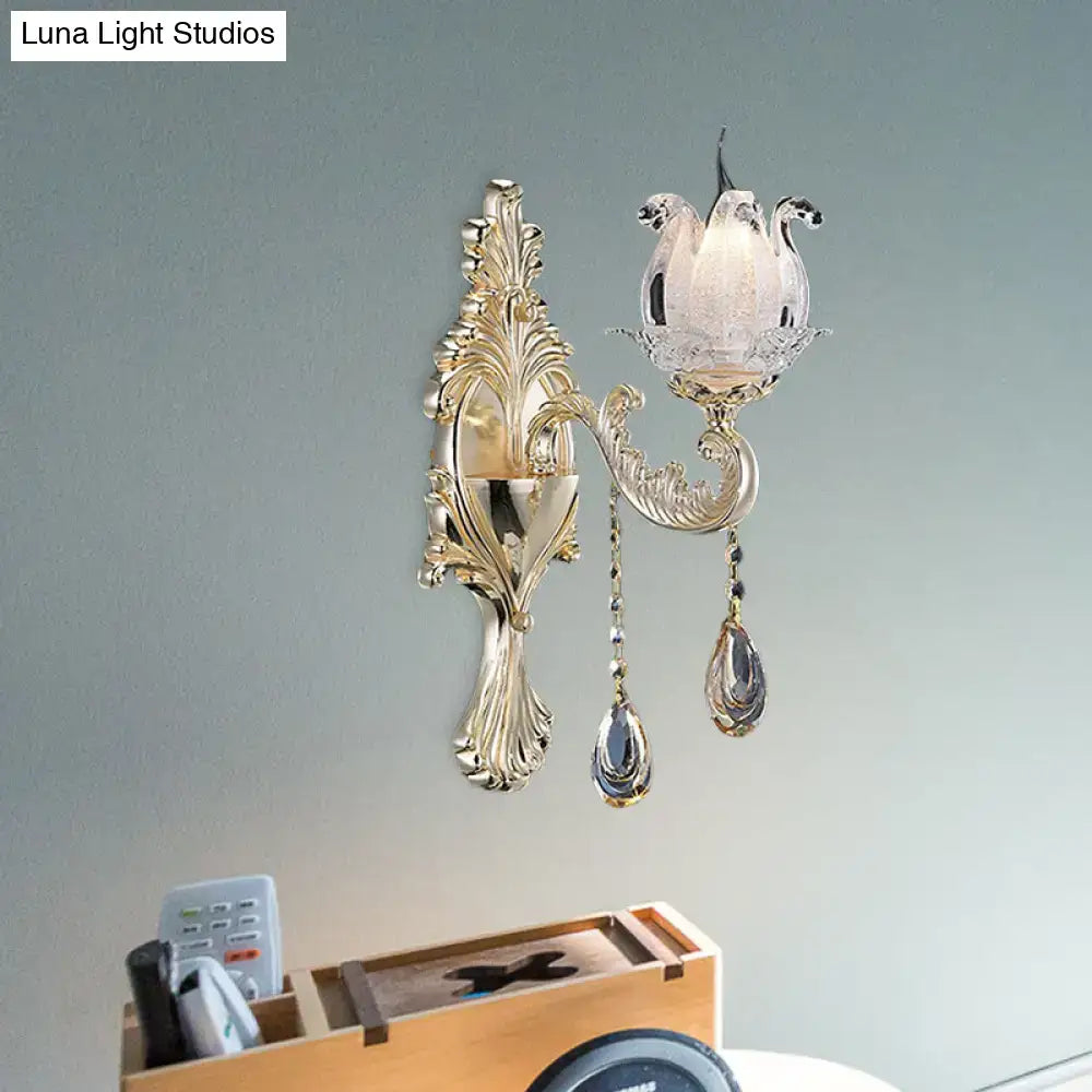 Gold Swan Glass Sconce