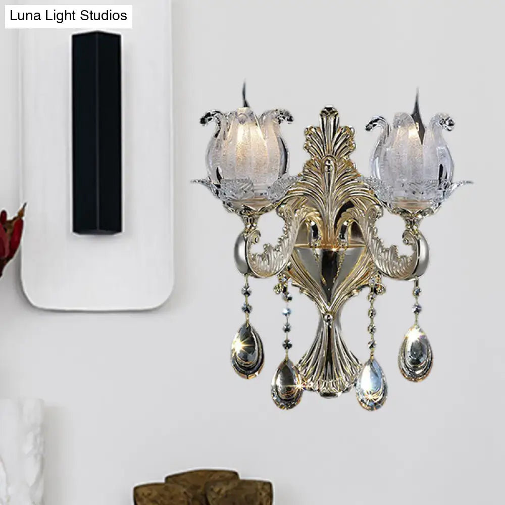 Gold Swan Glass Sconce