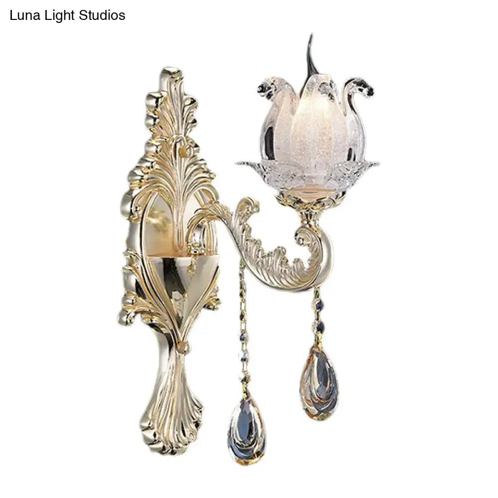 Gold Swan Glass Sconce
