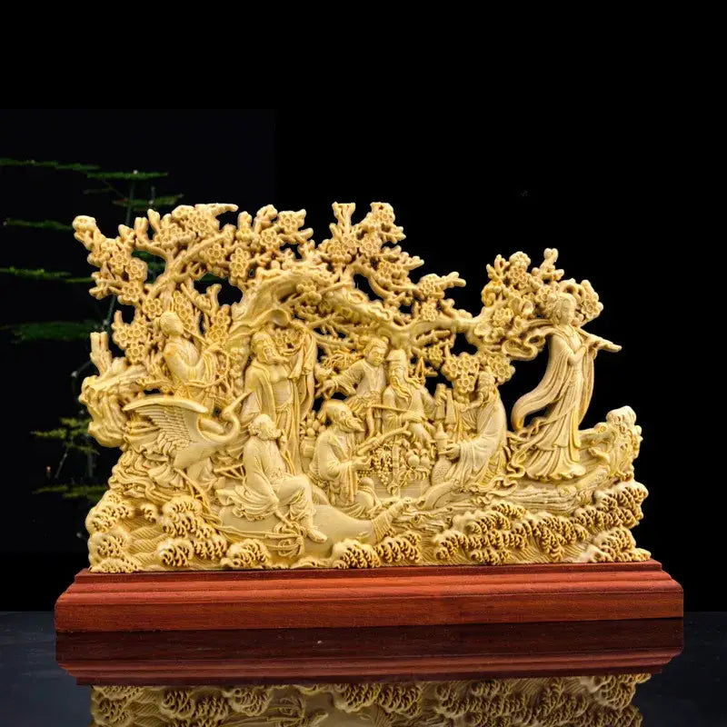 Ivory Wood Immortals Sculpture