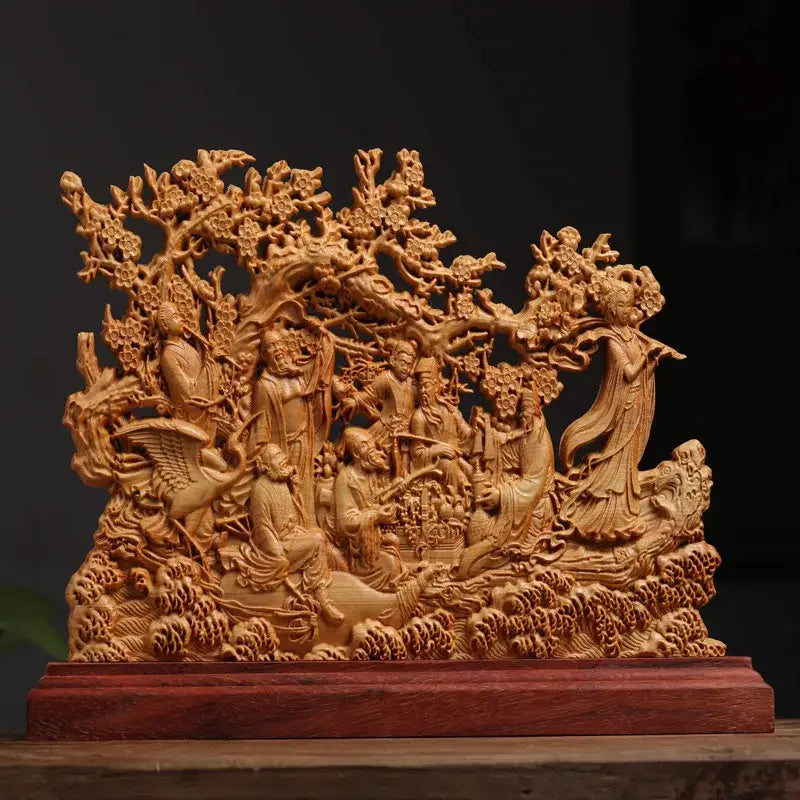 Ivory Wood Immortals Sculpture