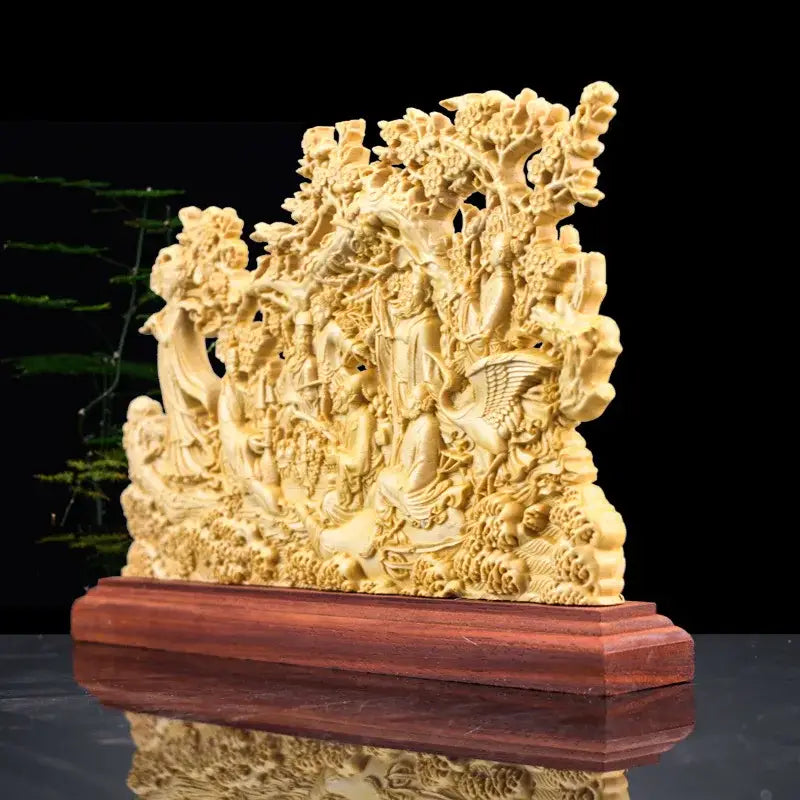 Ivory Wood Immortals Sculpture