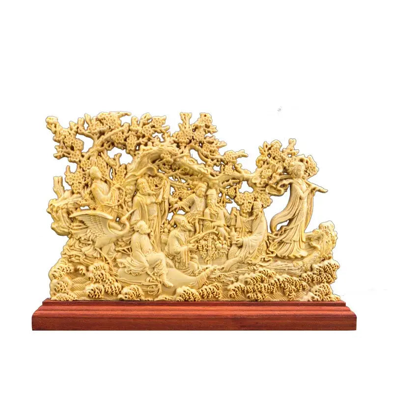 Ivory Wood Immortals Sculpture