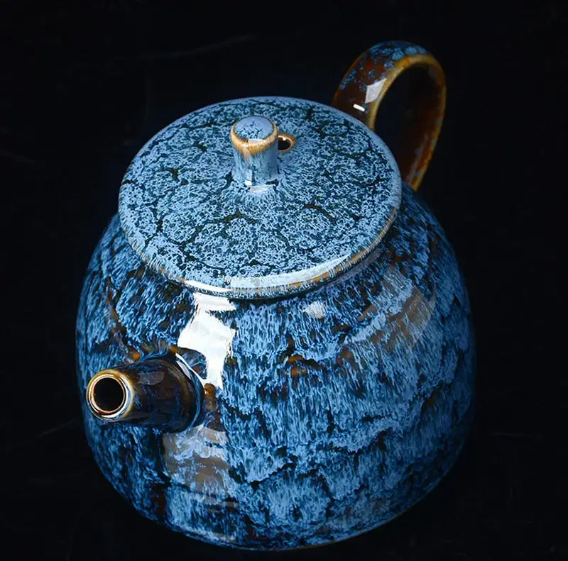 Pink Brown Ceramic Teapot