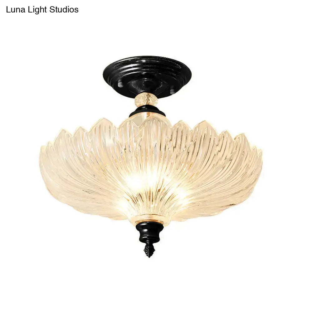 Scalloped Crystal Ceiling Light