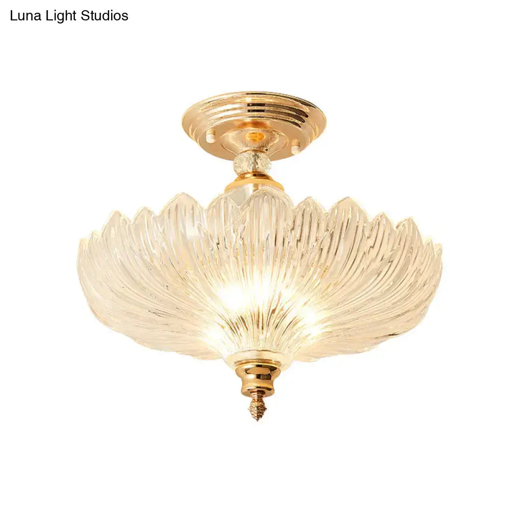 Scalloped Crystal Ceiling Light