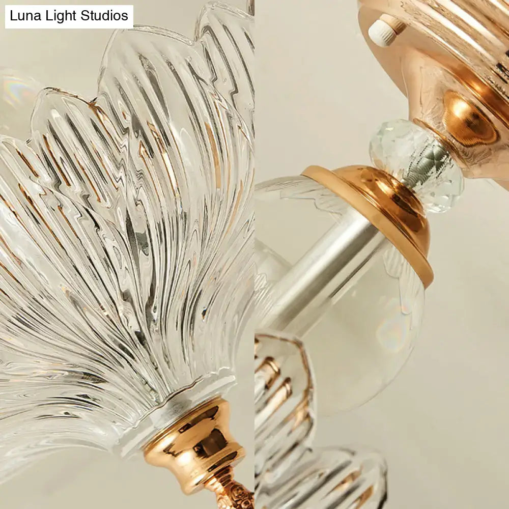 Scalloped Crystal Ceiling Light
