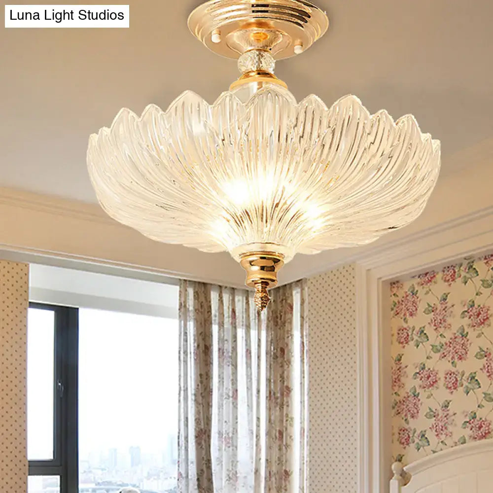 Scalloped Crystal Ceiling Light