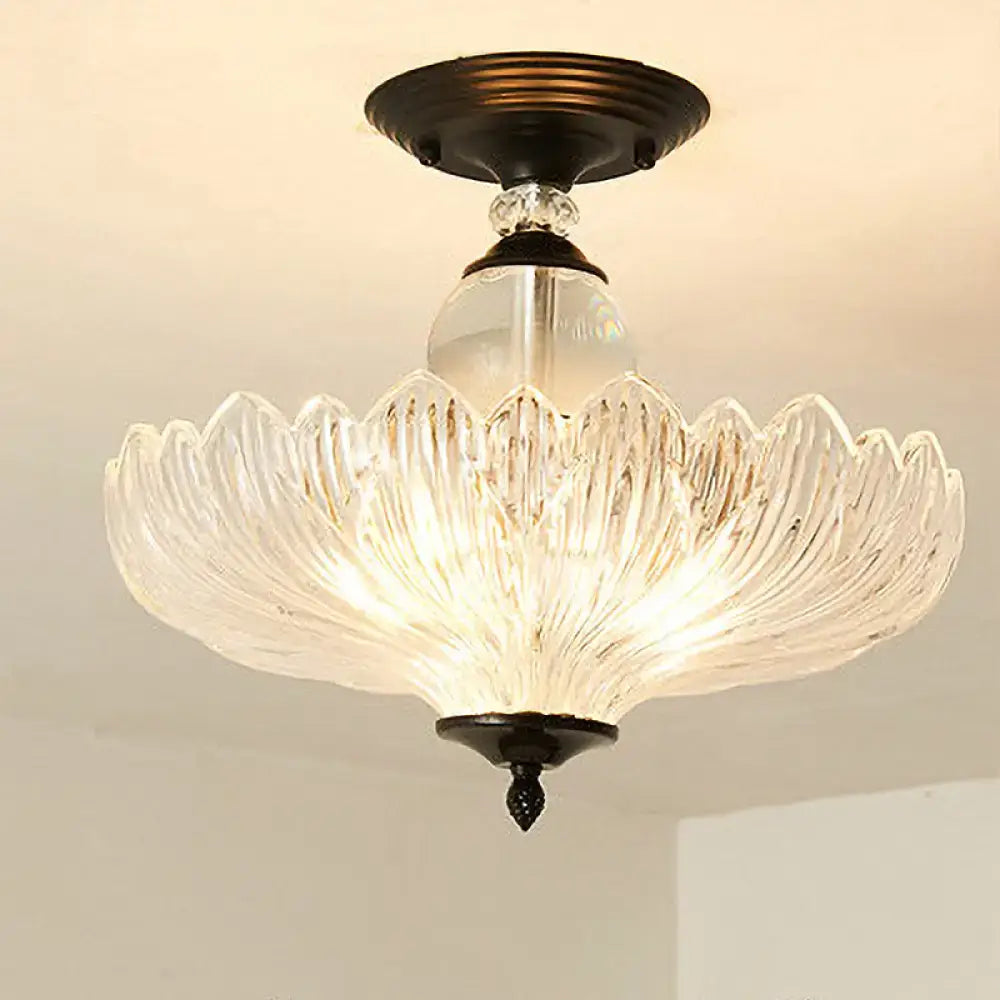 Scalloped Crystal Ceiling Light