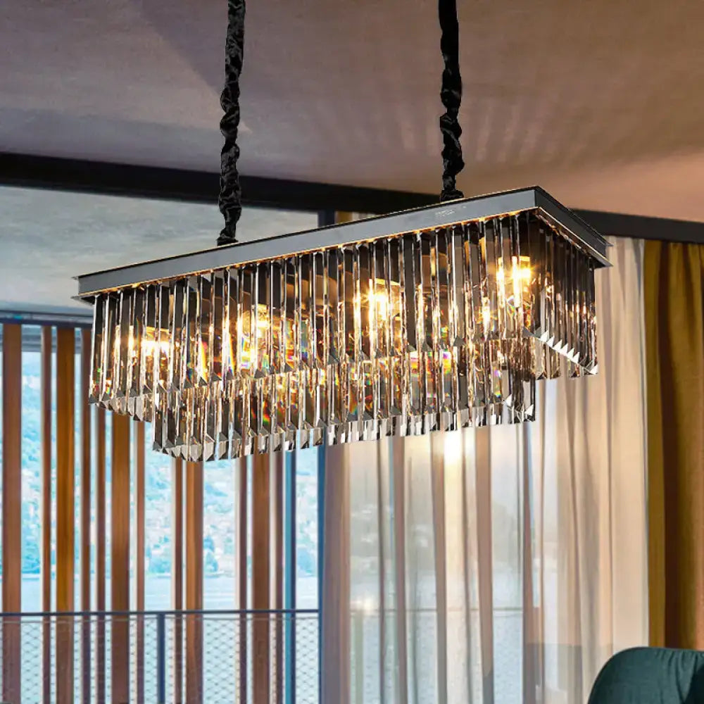 Smoke Gray Crystal Chandelier