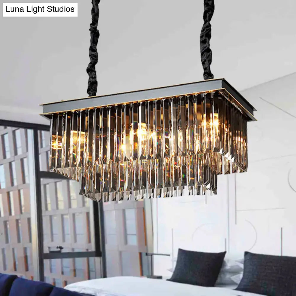 Smoke Gray Crystal Chandelier