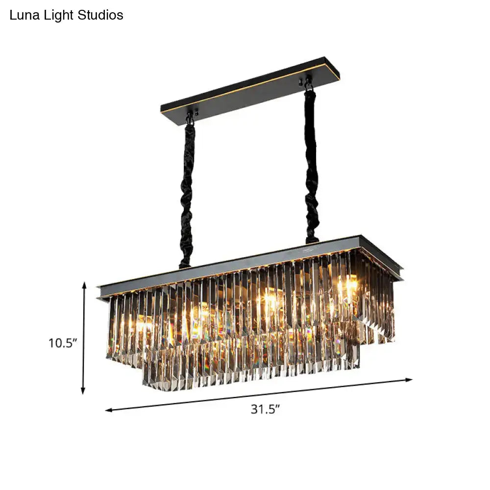Smoke Gray Crystal Chandelier