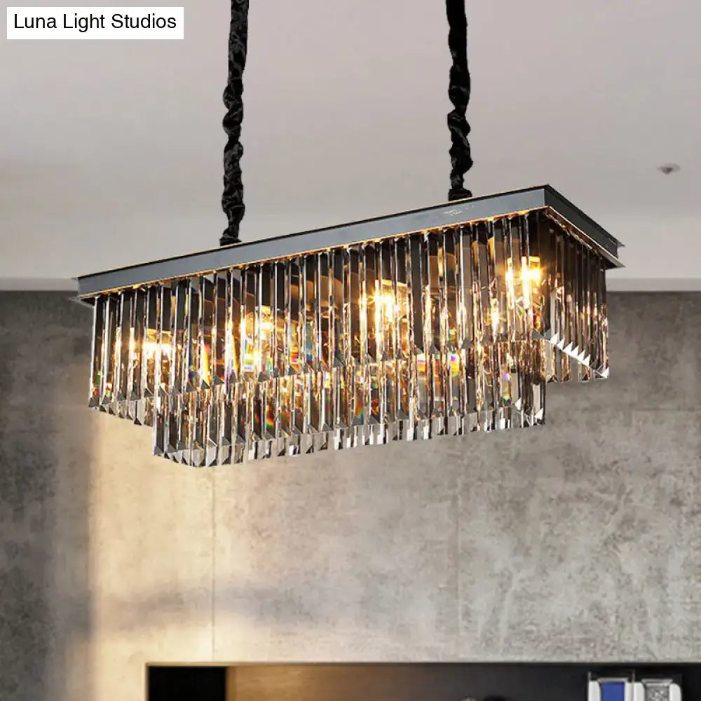 Smoke Gray Crystal Chandelier