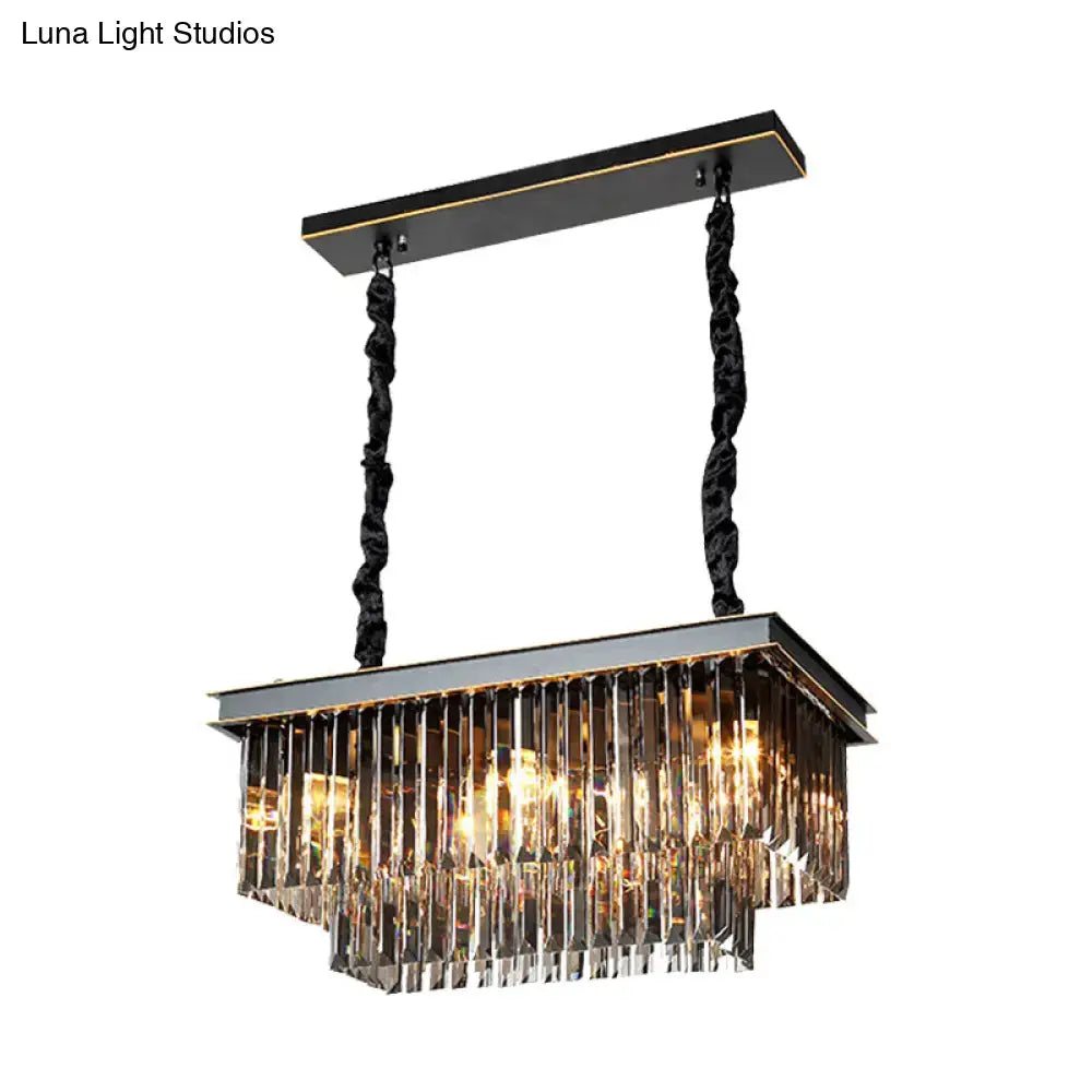Smoke Gray Crystal Chandelier