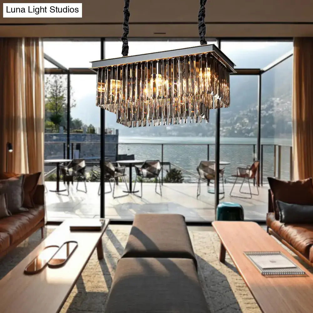 Smoke Gray Crystal Chandelier