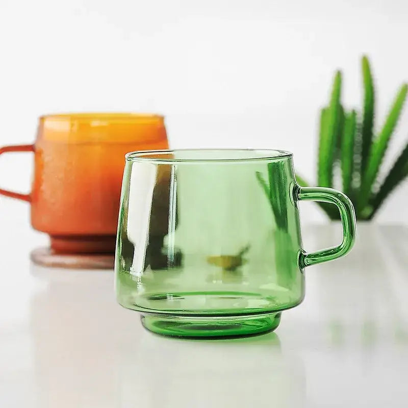 Green Glass Coffee Mug