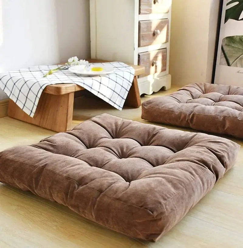 Brown Corduroy Floor Cushion