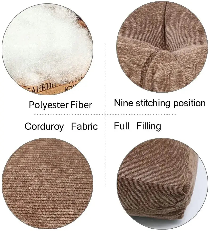 Brown Corduroy Floor Cushion