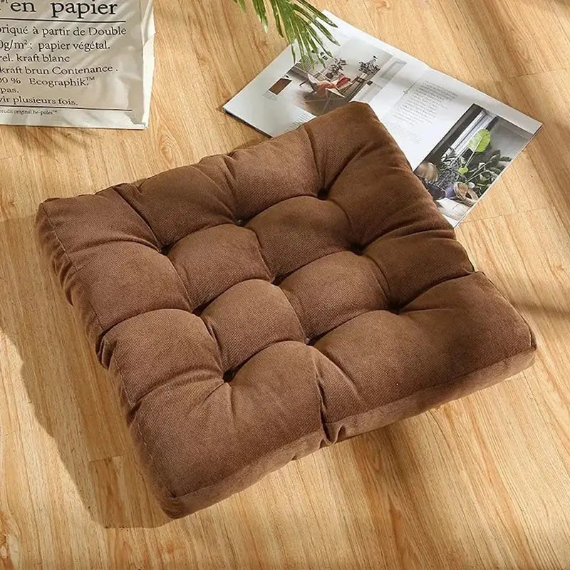 Brown Corduroy Floor Cushion