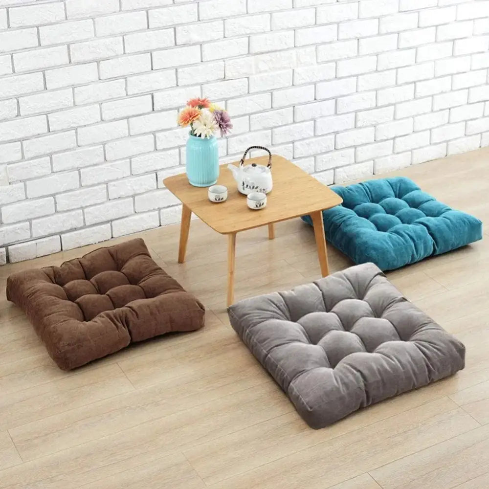 Brown Corduroy Floor Cushion