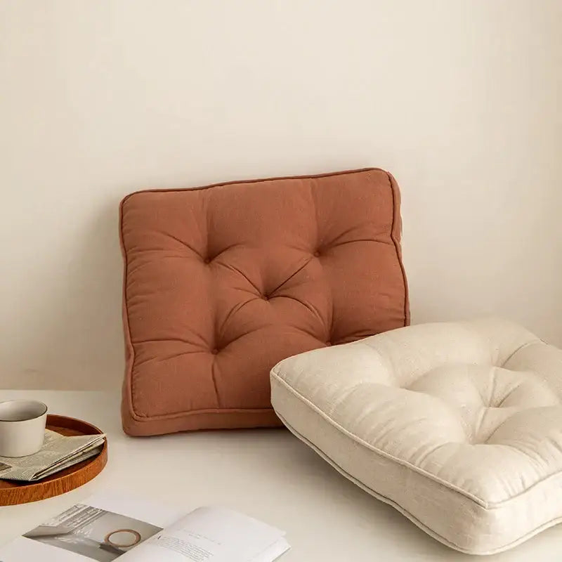 Terracotta Button Cushion Cover