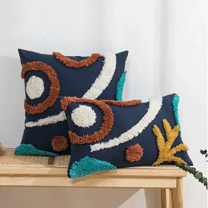 Yellow White Tassel Cushion