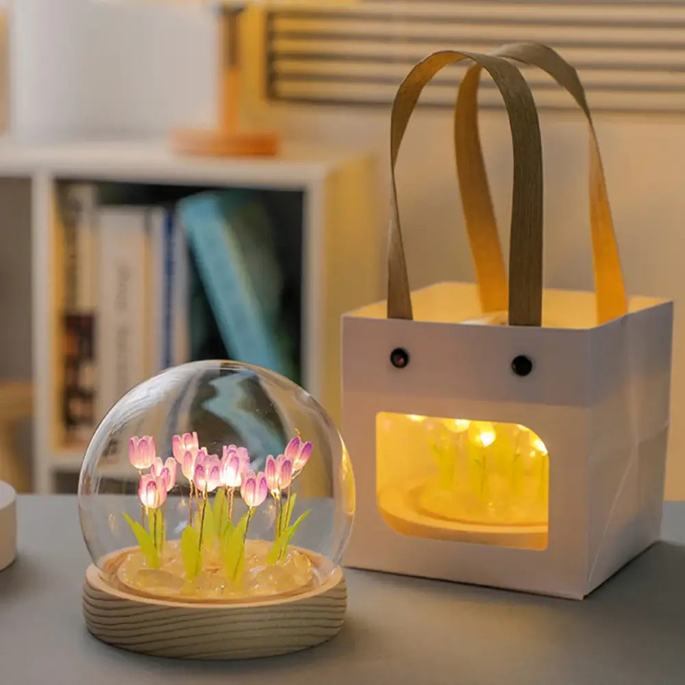 Tulip Glass Dome Night Light