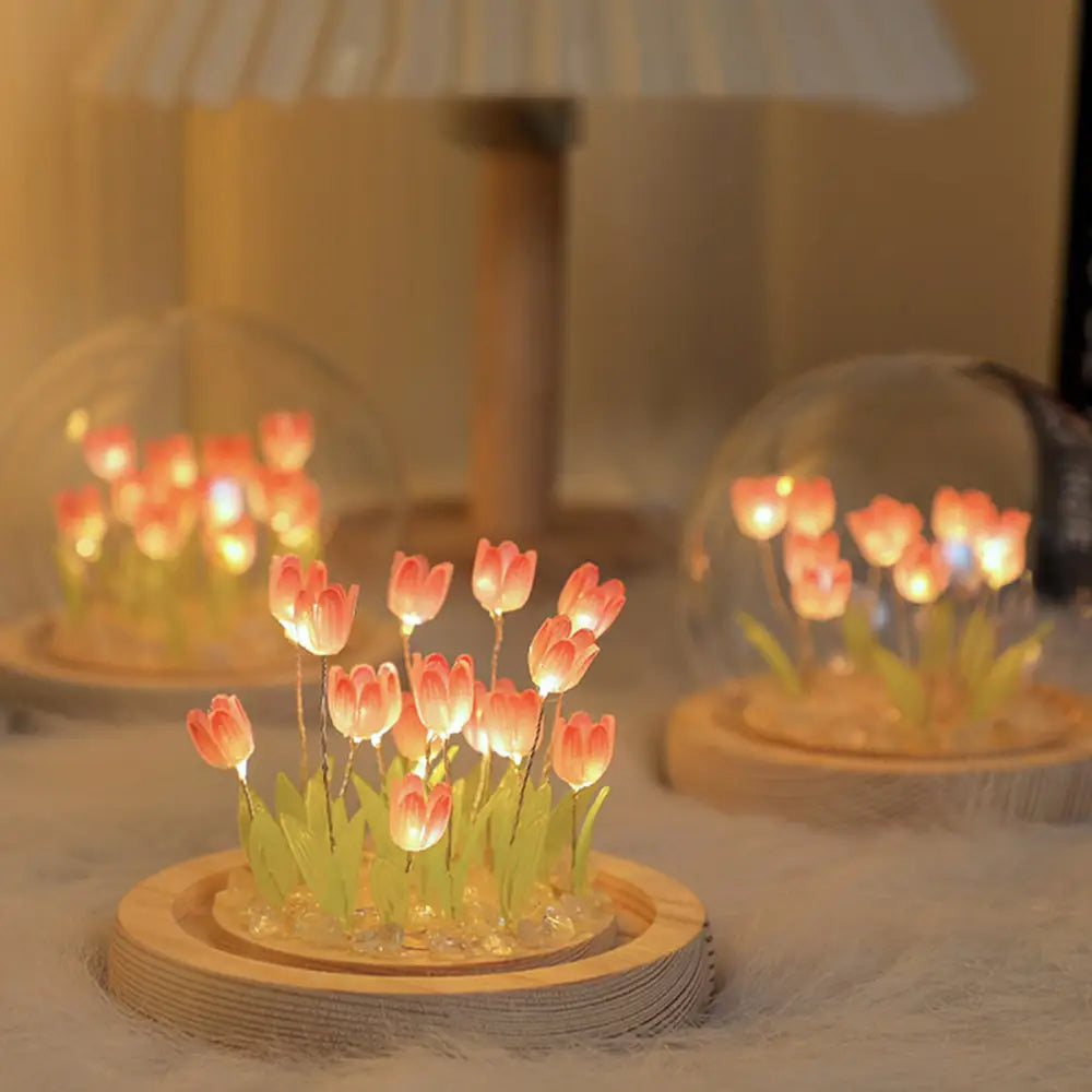 Tulip Glass Dome Night Light