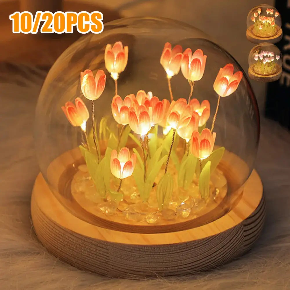 Tulip Glass Dome Night Light