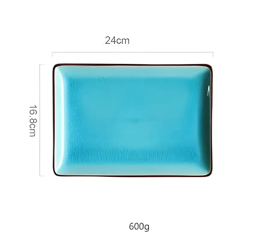 Turquoise Crack Glaze Plate