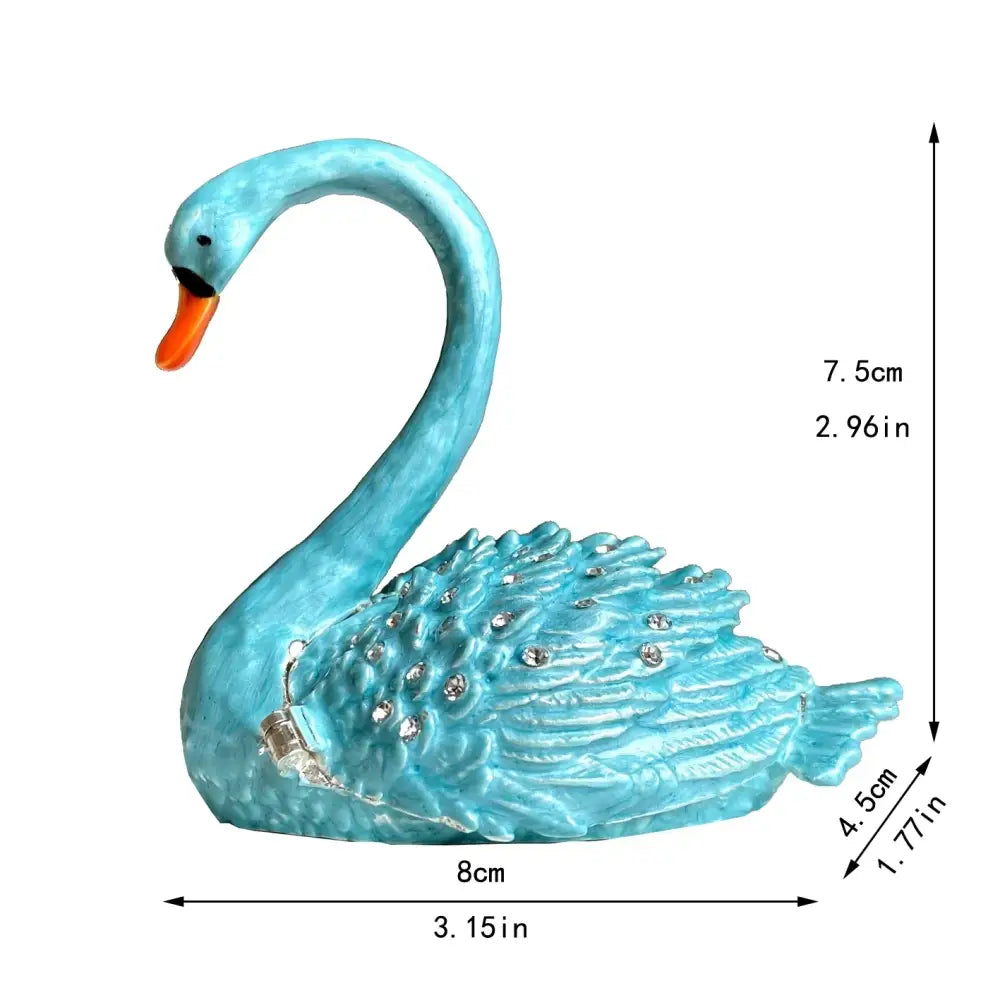 Turquoise Enamel Swan Figurine