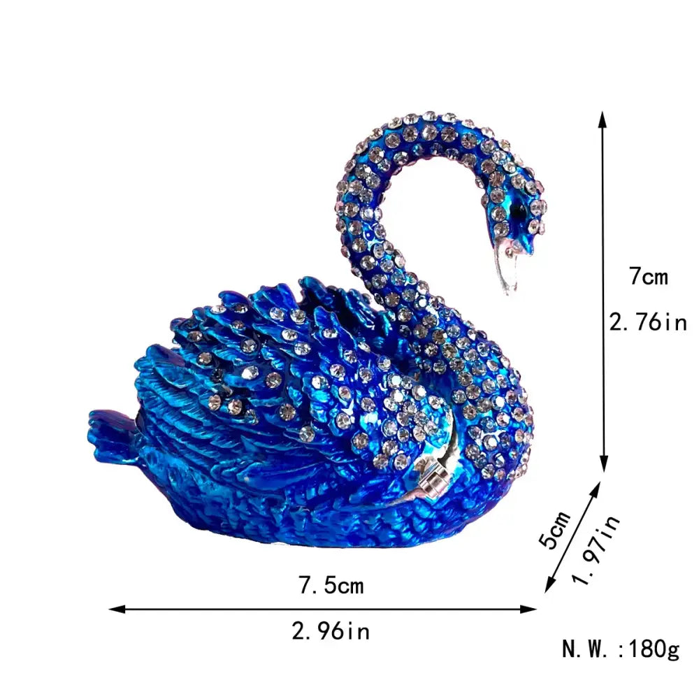 Turquoise Enamel Swan Figurine