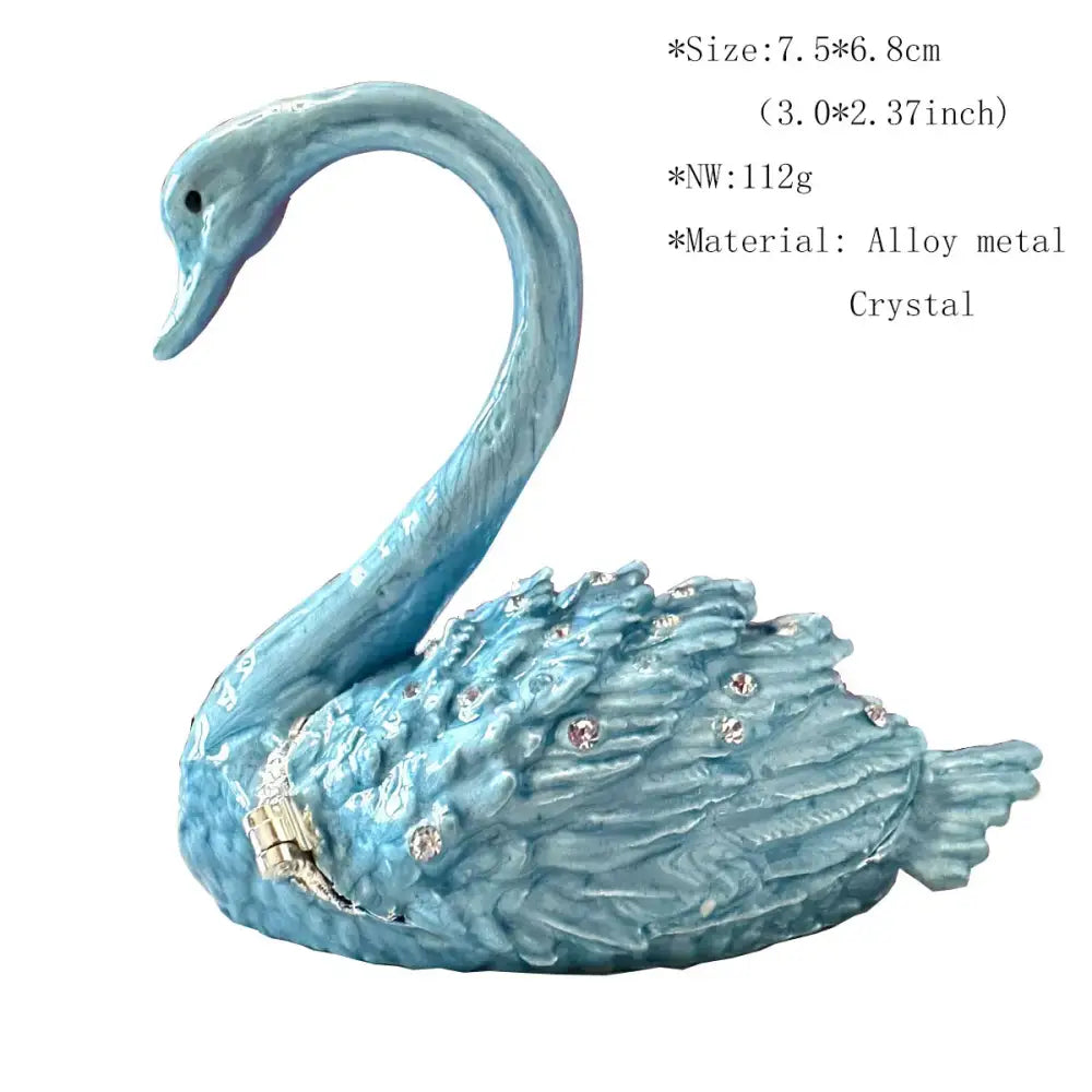 Turquoise Enamel Swan Figurine