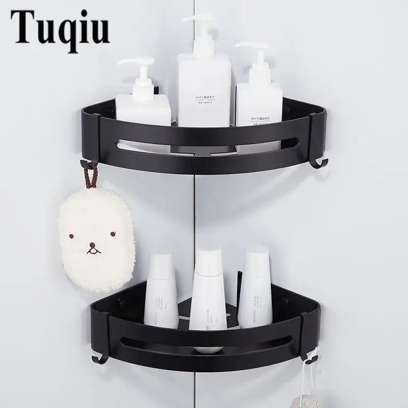 Black Aluminum Corner Shelf