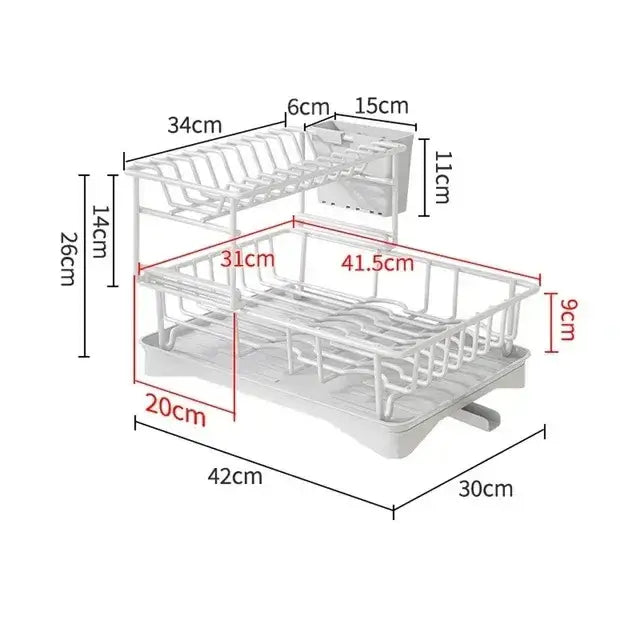 Black Metal Dish Kitchen Rack