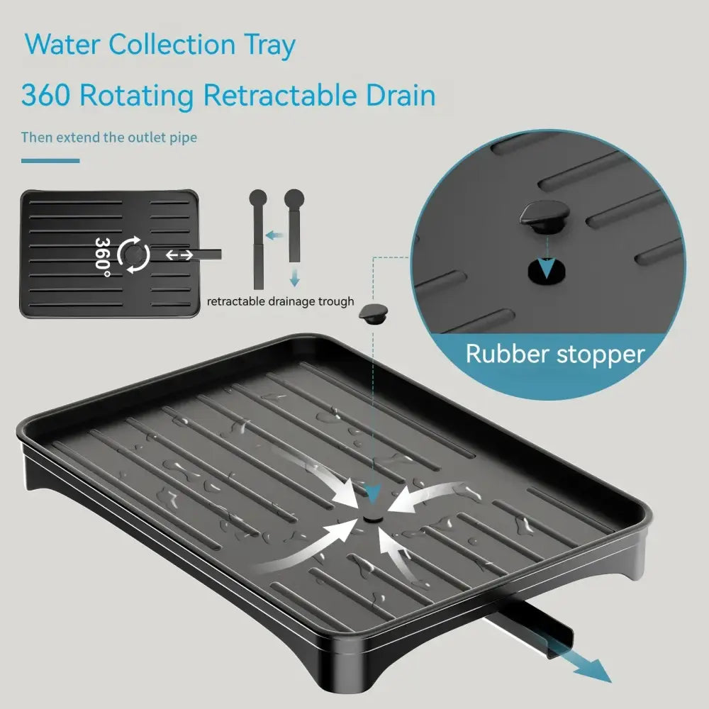 Black Metal Dish Kitchen Rack