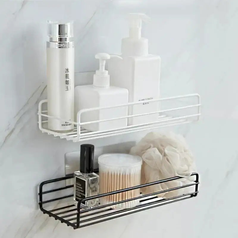 Black Metal Two-Tier Shower Caddy