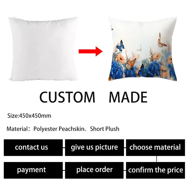 Butterfly Flower Cushion Cover