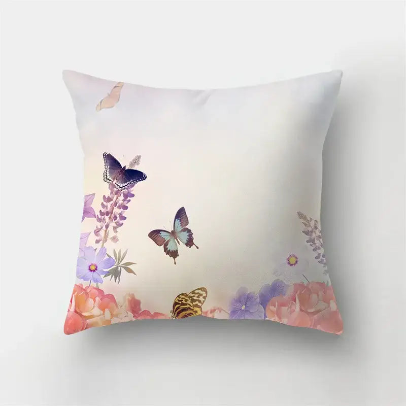 Butterfly Flower Cushion Cover
