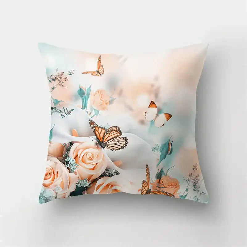 Butterfly Flower Cushion Cover