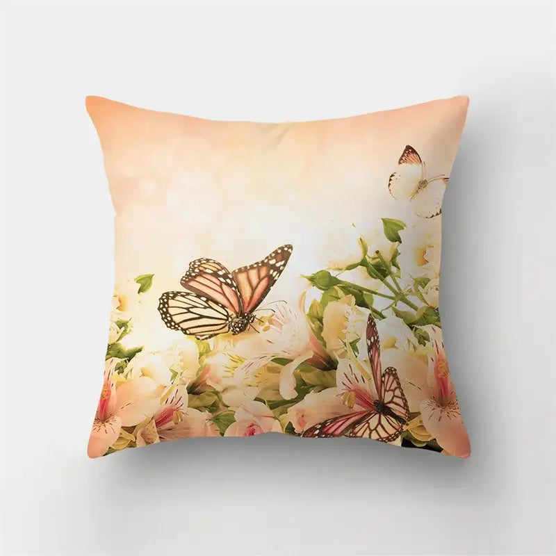 Butterfly Flower Cushion Cover