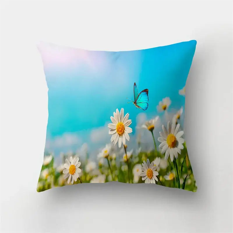 Butterfly Flower Cushion Cover