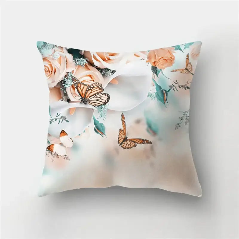 Butterfly Flower Cushion Cover