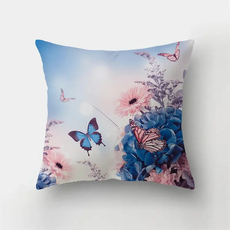 Butterfly Flower Cushion Cover
